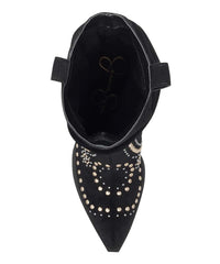 Jessica Simpson Cowboy Larna Black Studded Pull On Pointed Toe Western Boots