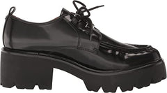 Sam Edelman Monna Black Lace Up Almond Toe Block Heel Platform Loafers