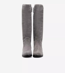 Cole Haan Noelle Tornado Suede/Stretch Rounded Toe Block Heeled Knee High Boots