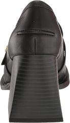 Sam Edelman Quinly Black Leather Slip On Squared Toe Block Heeled Dress Pumps