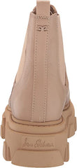Sam Edelman Daelyn Sesame Chunky Heel Rounded Toe Pull On Combat Ankle Boots