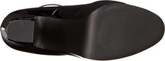 Steve Madden Skyrise Black Patent Block Heel Almond Toe Ankle Strap Fashion Pump