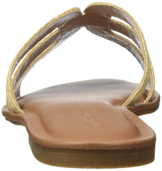 The Drop Monika Raffia Fashion Slip On Flat H-Band Slide All Seasons Sandals