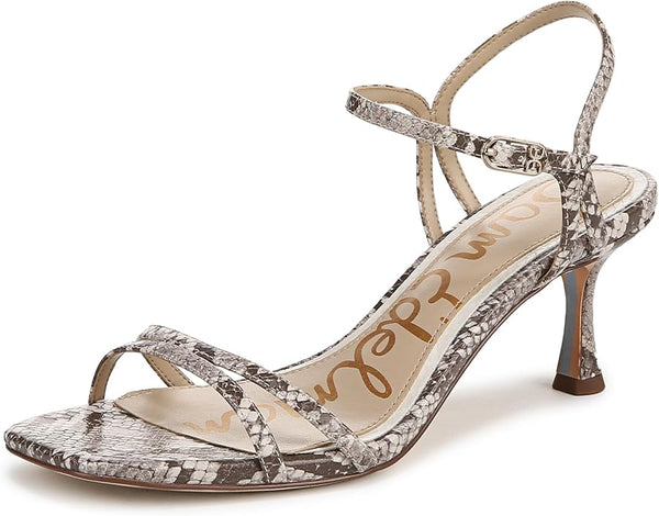 Sam Edelman Presley Sandshell Multi Squared Open Toe Ankle Strap Heeled Sandals