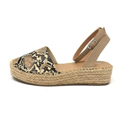 Soda Womens Ankle Wrap Espadrille Flat D'Orsay Sandal Topic Snake