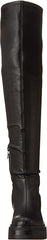 Sam Edelman Lydia Black Chunky Lug Sole Rounded Toe Over The Knee Fashion Boots