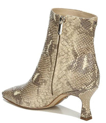 Sam Edelman WHEAT MULTI SNAKE Martini Squared Toe Leather Kitten Heeled Booties