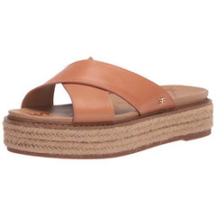 Sam Edelman Korina Natrual Sand Crossover Strap Espadrille Platform Sandals
