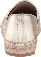 Sam Edelman Kesia Molten Gold Slip On Round Toe Espadrille Platform Flat Loafers