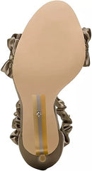 Sam Edelman Sawyer Toffee Stiletto Ankle Strap High Heeled Open Toe Sandals