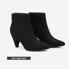 DREAM PAIRS Pointed Toe Ankle Boots High Heel Booties Fashion Zipper Dress Boots