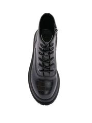 Jessica Simpson Enita Lace-Up Lug Sole Round-toe Platform Combat Boots Black