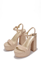 Cape Robbin Nafiz Nude Block Heel Ankle Strap Rounded Open Toe Heeled Sandals