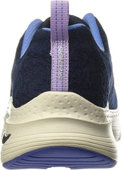 Skechers Keep It Up Navy/Hot Pink Pull On Arch Fit Comfy Wave Low Top Sneakers