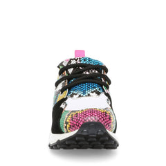 Steve Madden Cliff Snake Multi Round-Toe Lace Up Platform Fashion Sneakers