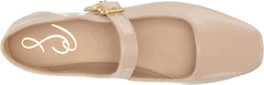 Sam Edelman Michaela Mary Jane Chai Latte Pull On Buckle Ankle Strap Flats Shoes