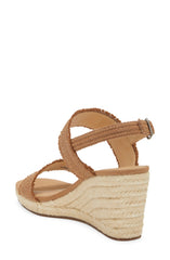 Lucky Brand Minjah Espadrille Jute-Wrapped Wedge Sandal Latte Nude Platforms
