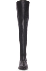 Vince Camuto Hailie Black Leather Pointed Over-the-Knee Leather Boots