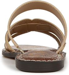 Sam Edelman Gabi Modern Ivory Double Strap Open Toe Slip On Flat Slides Sandals