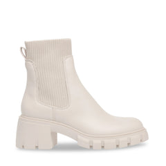 Steve Madden Hayle Bone Chunky Lug Heel Pull On Rounded Toe Fashion Ankle Boots