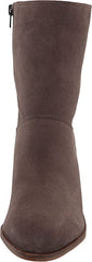 Lucky Brand Sarey Falcon Grey Suede Block Heel Wedge Mid Height Boot Booties