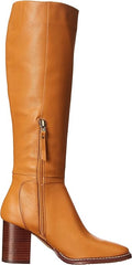 Sam Edelman Elsy Caramel Se Rounded Toe Stacked Block Heeled Knee High Boots
