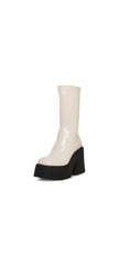 Steve Madden Arrow Bone Patent Chunky Heeled Chunky Platform Fashion Boots
