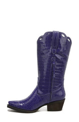 Circus by Sam Edelman Jill Sour Grape Croc Embossed Mid-Calf Western Boots