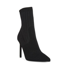 Steve Madden Discreet Stiletto High Heel Pointed Toe Sock Ankle Sock Boots Black