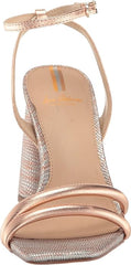 Sam Edelman Kia Rose Gold Squared Open Toe Ankle Strap Block Heeled Sandals
