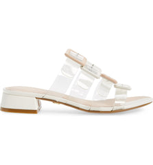Cecelia New York Lincoln Slide Sandal Nude Alabaster Clear Transparent Mules