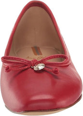 Sam Edelman Meadow Begonia Red Slip On Square Toe Bow Detail Ballet Flats