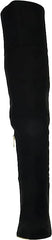 Jessica Simpson Akemi Black Faux Suede Knee High Side Zipper Block Heel Boots