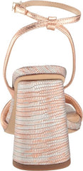 Sam Edelman Kia Rose Gold Squared Open Toe Ankle Strap Block Heeled Sandals