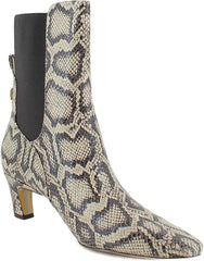 Sam Edelman Margo Roccia Python Pull On Pointed Toe Kitten Heeled Ankle Booties