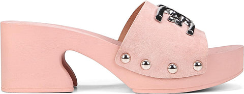 Sam Edelman Francina Pale Pink Platform Slip On Slide Mule Block Heeled Sandals