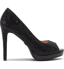 Lauren Lorraine Candie 12 Rhinestone Peep Toe Platform Wedding Prom Dress Pumps