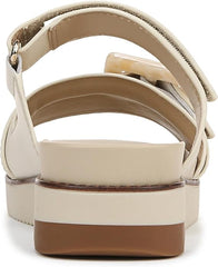 Sam Edelman Adrianna Modern Ivory Open Toe Double Strap Slip On Chunky Sandals