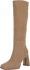 Sam Edelman Issabel Camel Suede Squared Toe Block Heel Fashion Knee High Boots