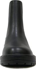 Soda Pilot Black Pull On Round Toe Chunky Platform Block Heel Wide Ankle Boots