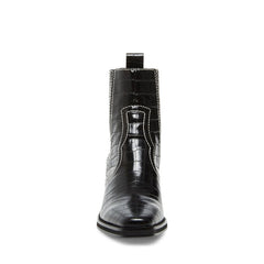 Steve Madden Geniva Black Crocodile Pull On Cowboy Classic Western Boots