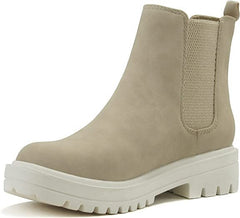 Soda Pilot Sand Nbpu Pull On Round Toe Chunky Platform Wide Ankle Chelsea Boots
