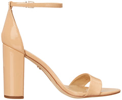 Sam Edelman Yaro Beige Blush Ankle Strap Open Round Toe Block High Heel Sandals