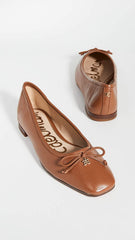 Sam Edelman Jillie Saddle Leather Cushioned Pointed Toe Detailed Ballet Flats