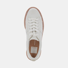 Dolce Vita Tiger White Leather Lace Up Chunky Platform Low Top Sneakers 6