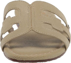 Sam Edelman Bay Bay Leaf Slide Mule Open-Toe Slip-On Leather Flats Sandals