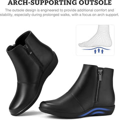 Rollda Ankle Boots Low Heel Zipper Chelsea Boots Comfortable Casual Short Boots 8