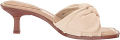 Sam Edelman Darcie Modern Ivory Squared Open Toe Kitten Heel Slip On Mules