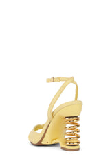 Jeffrey Campbell Sprung Yellow Gold Spring Heel HIgh Heel Ankle Strap Sandals