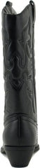 Soda Reno Black Western Cowboy Pointed Toe Knee High Pull On Tabs Western Boots